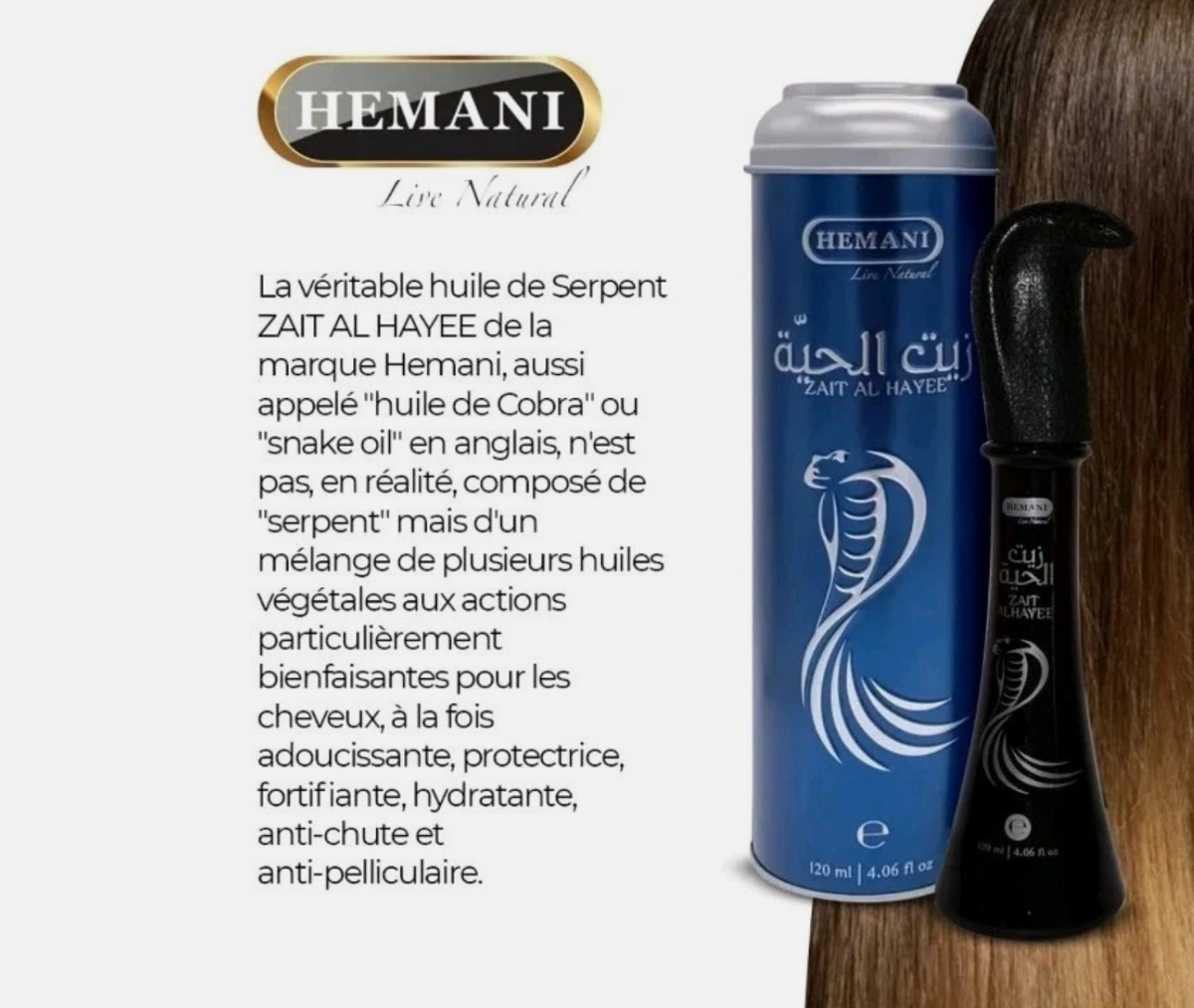 Huile de Serpent Snake Oil Hemani - 120ml
